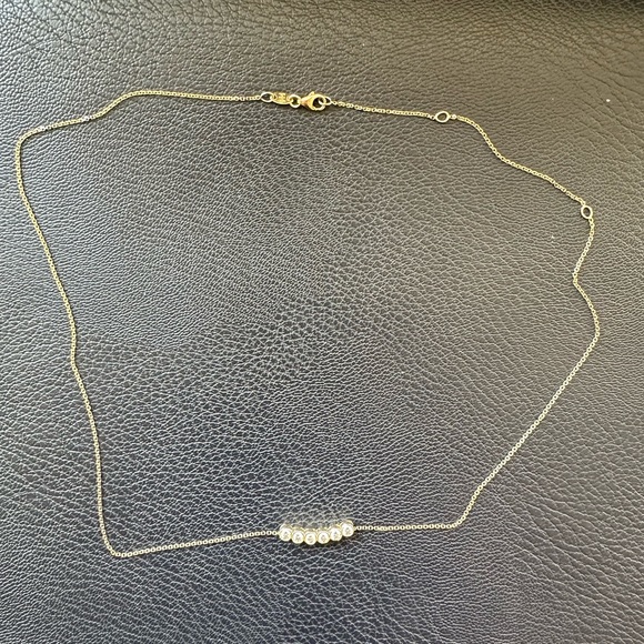 IDYL Lena Necklace - Lab Grown diamond trail + solid gold chain - Picture 4 of 5